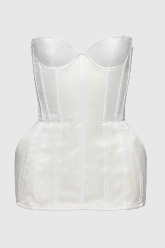 Madiaza Satin Corset - White