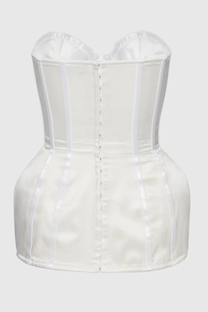 Madiaza Satin Corset - White