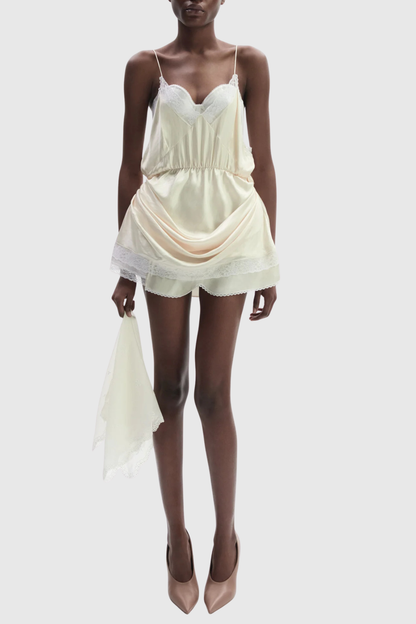 Madiaza Satin Corset - White