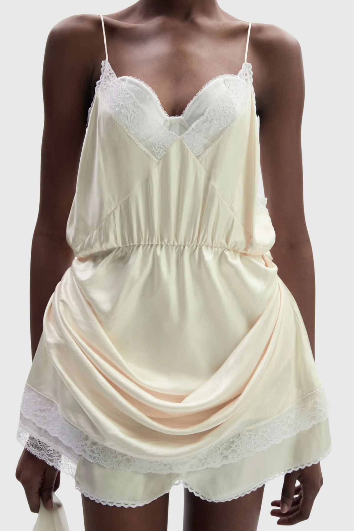 Madiaza Satin Corset - White