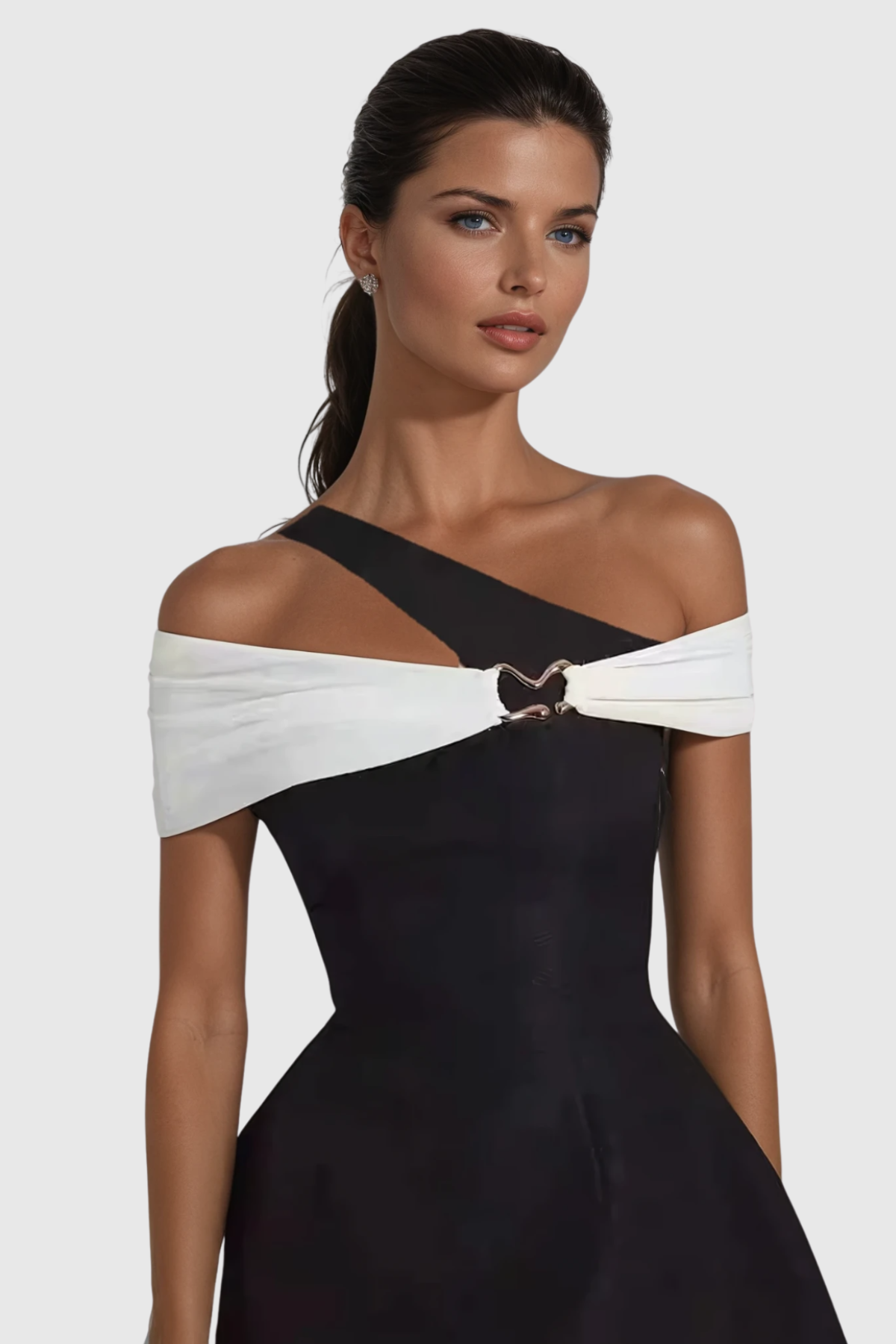 Mahala Asymmetric Off Shoulder Mini Dress