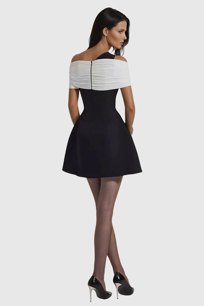 Mahala Asymmetric Off Shoulder Mini Dress