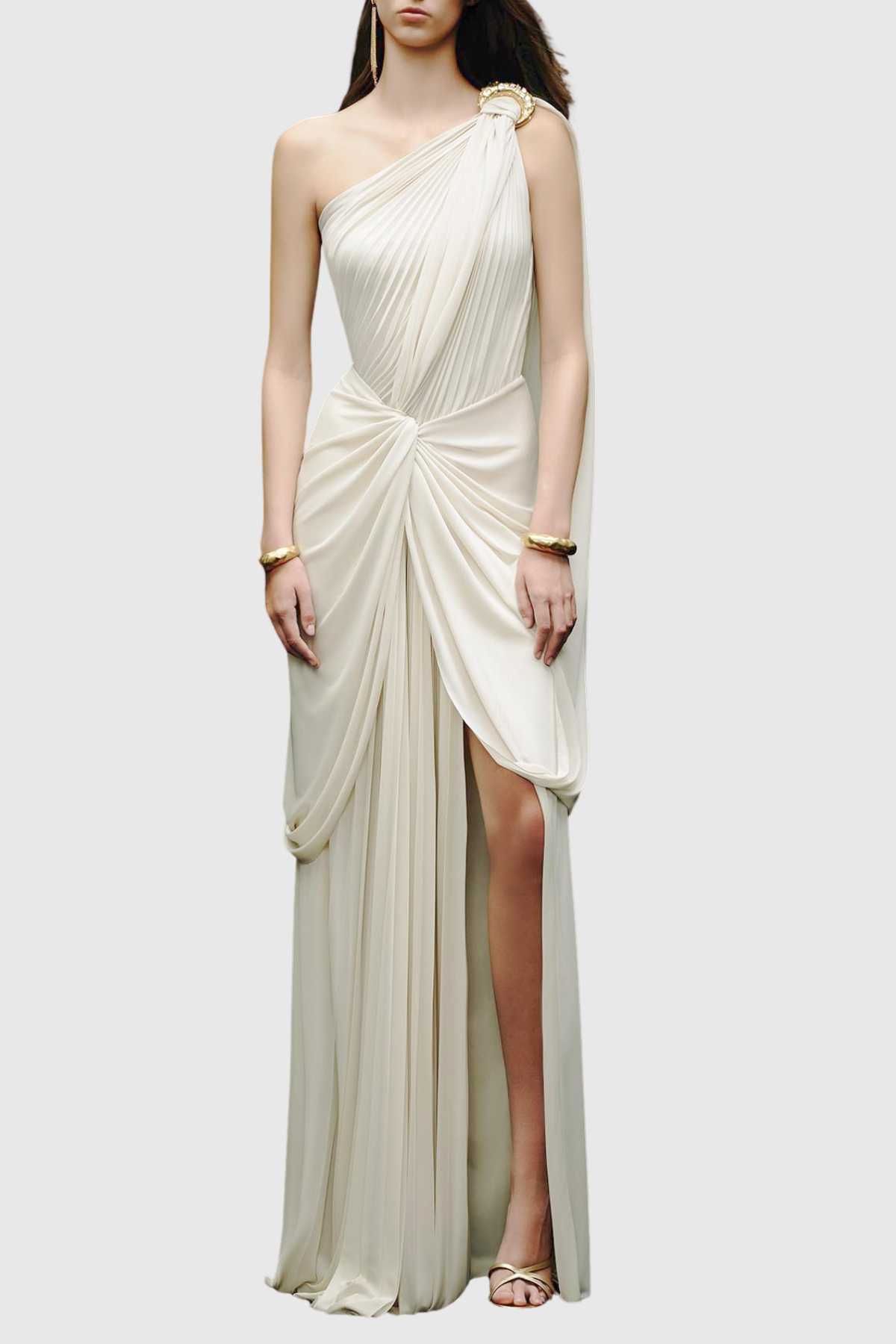 Maiteya One Shoulder Draped Maxi Dress