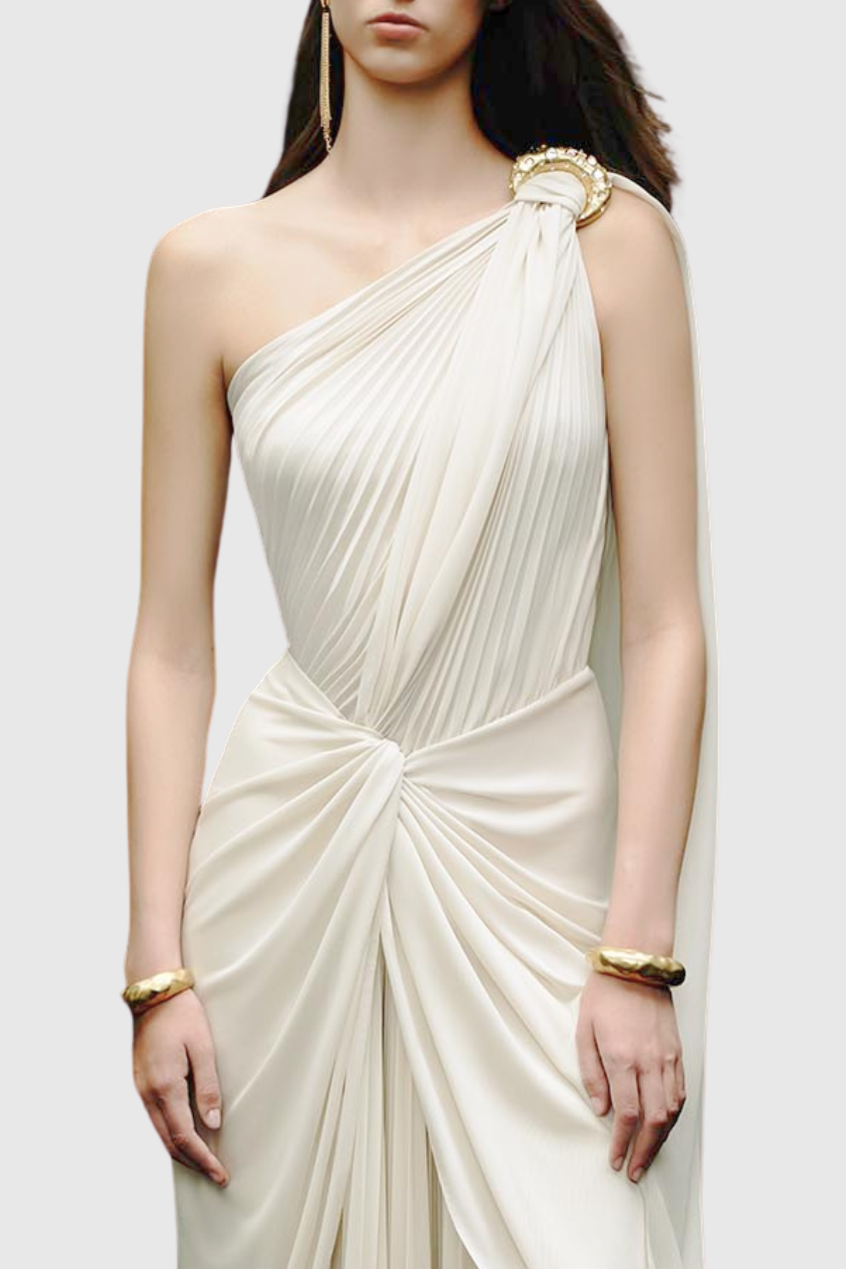 Maiteya One Shoulder Draped Maxi Dress