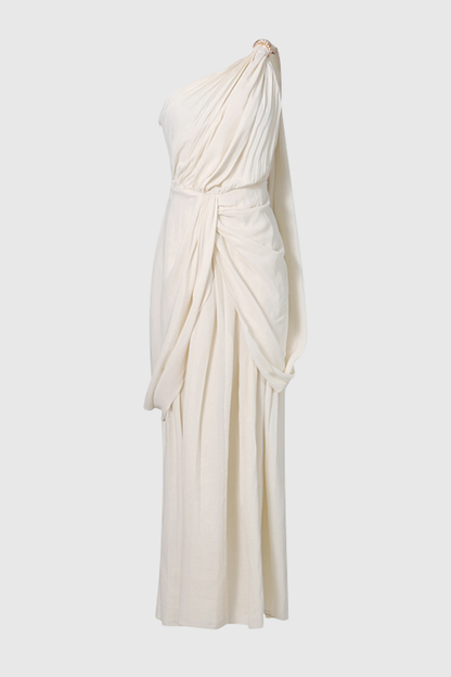 Maiteya One Shoulder Draped Maxi Dress