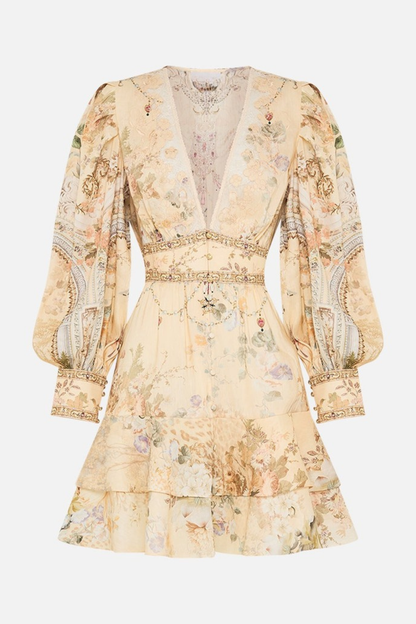 Makiko Printed Frill Mini Dress