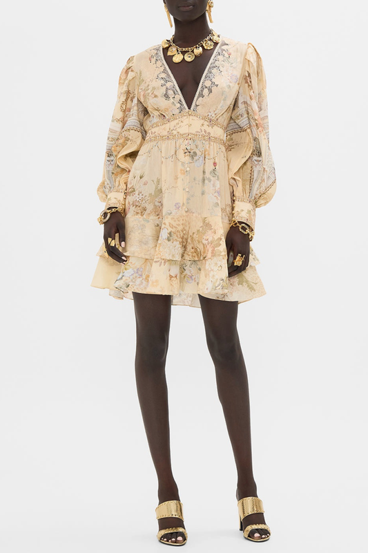 Makiko Printed Frill Mini Dress