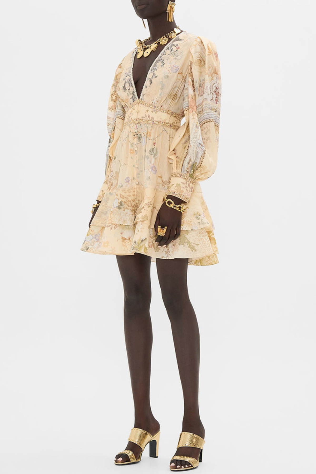 Makiko Printed Frill Mini Dress