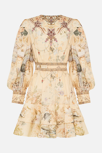 Makiko Printed Frill Mini Dress