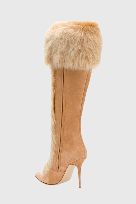 Malala Faux Fur Boots - Orange