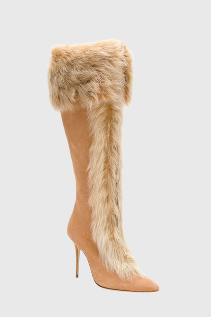 Malala Faux Fur Boots - Orange