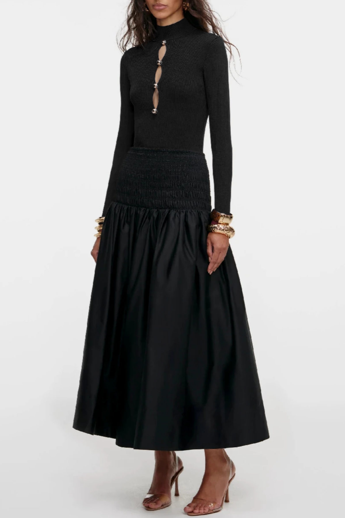Malca Cutout Knit Top - Black