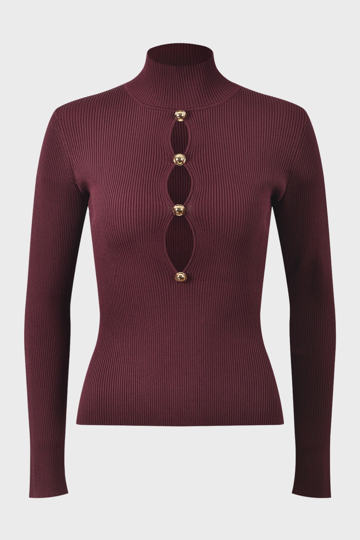 Malca Cutout Knit Top - Wine