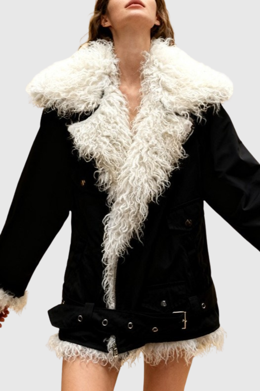 Malka Faux Fur Collar Padded Coat