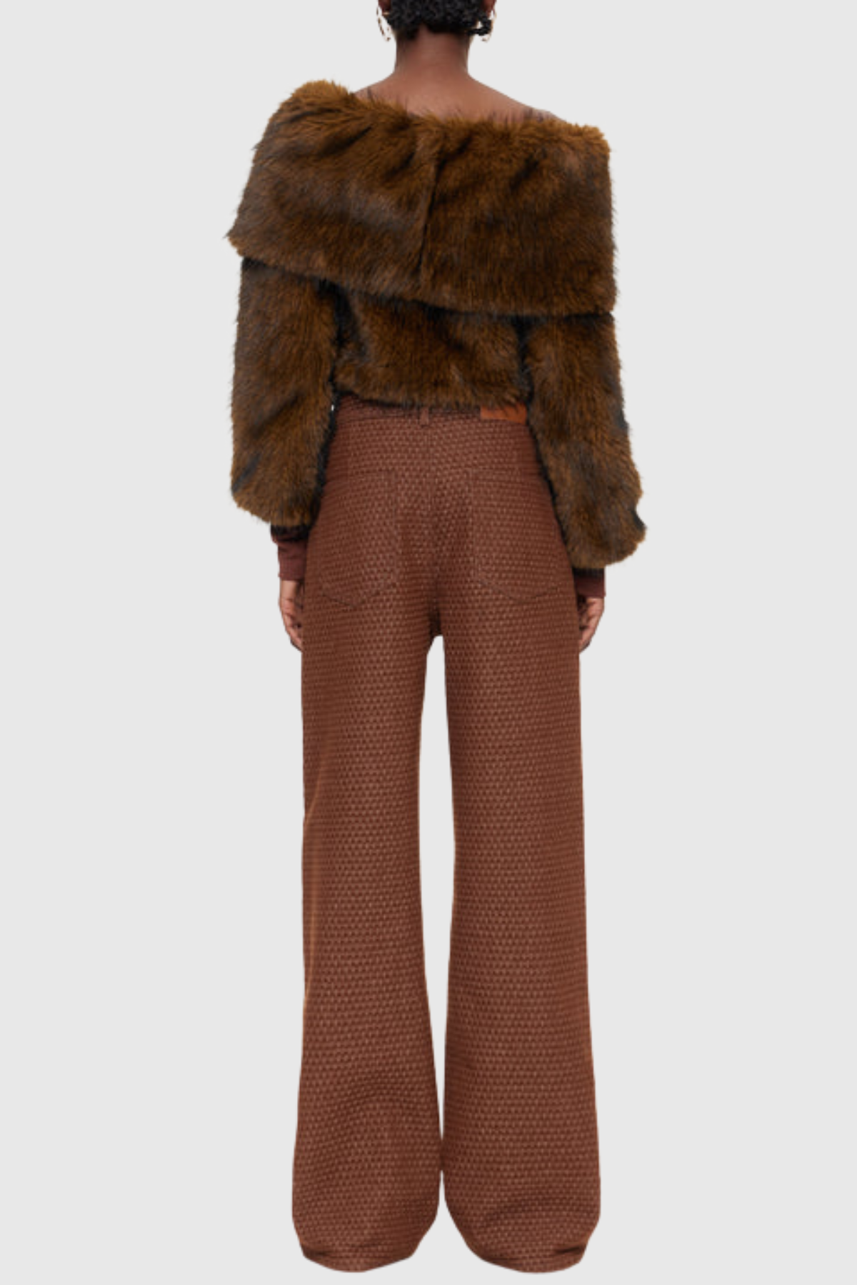Manju Faux Fur Off Shoulder Top