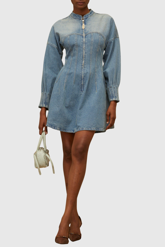 Manya Corset Denim Mini Dress