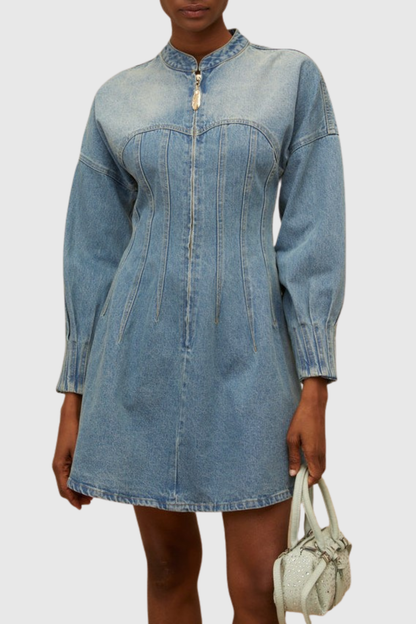 Manya Corset Denim Mini Dress