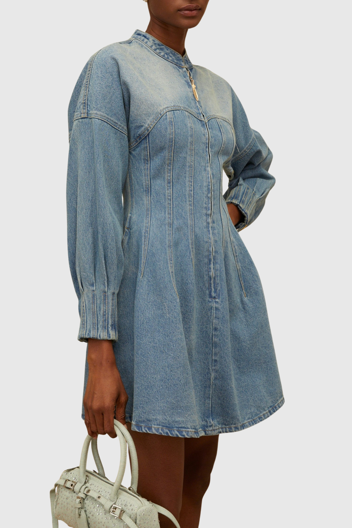 Manya Corset Denim Mini Dress