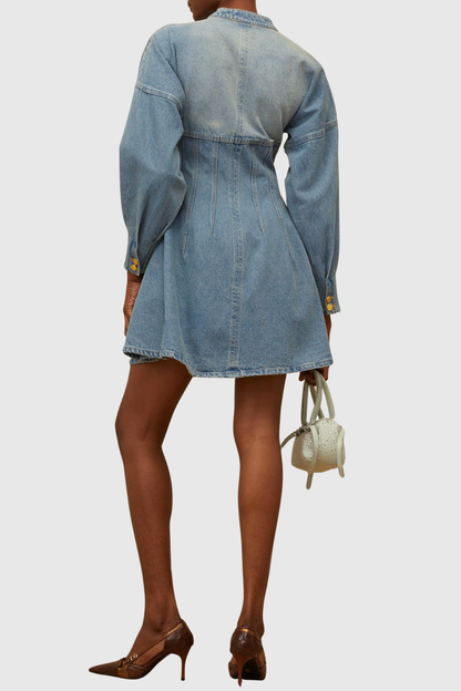 Manya Corset Denim Mini Dress