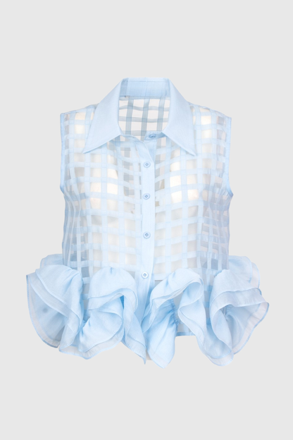 Maranat Ruffle Top - Blue