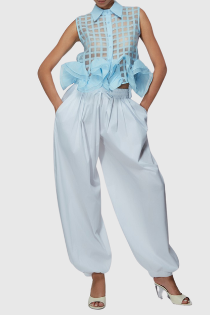 Maranat Ruffle Top - Blue
