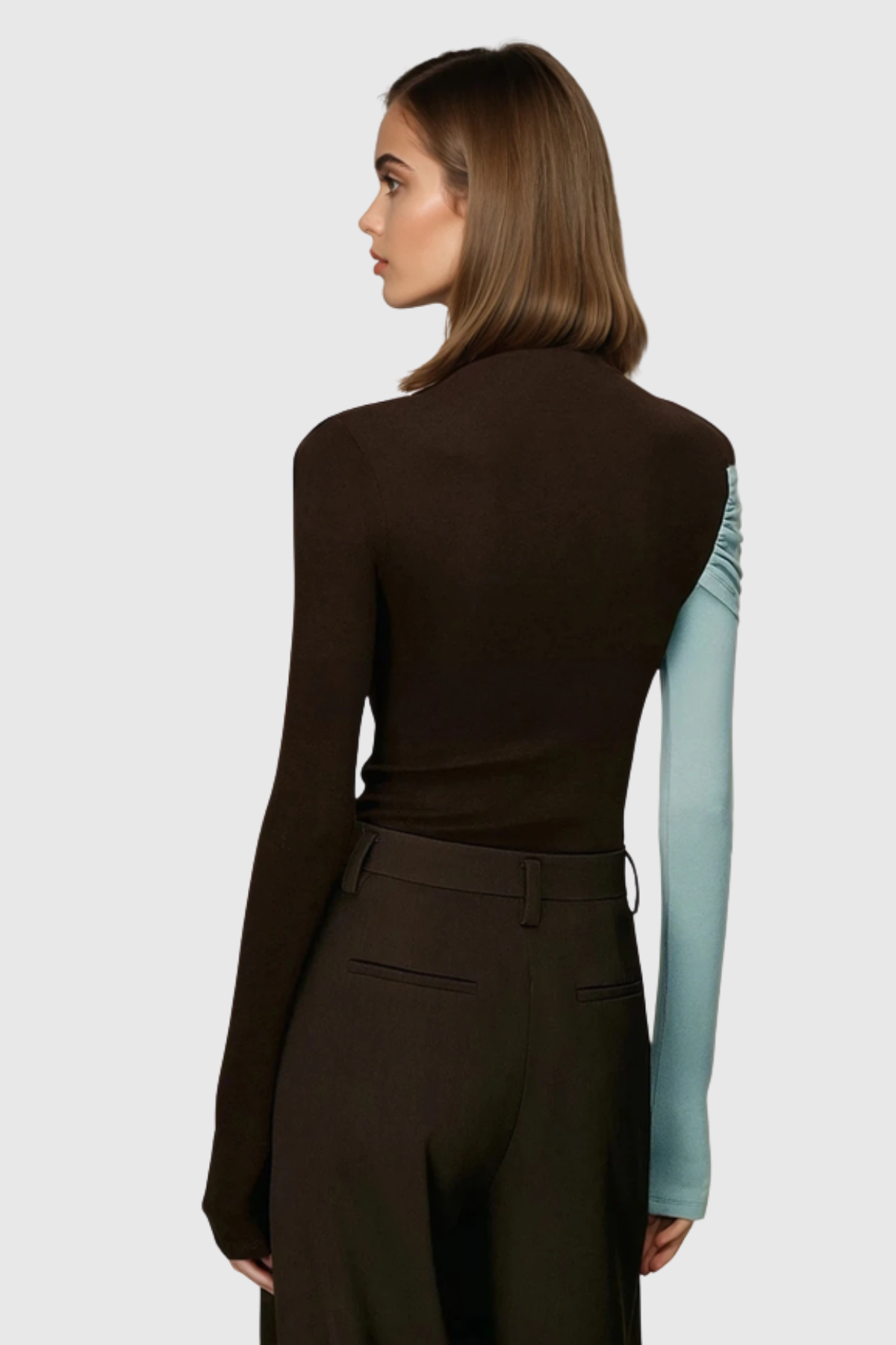 Marcel Asymmetric Contrast Top - Brown