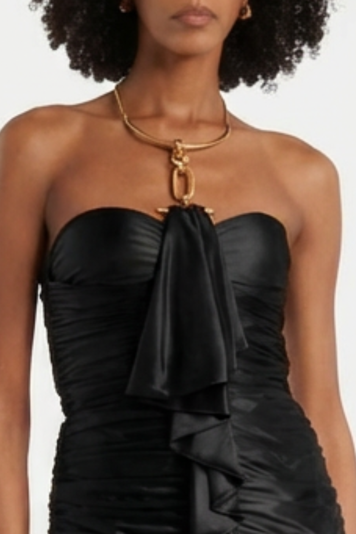 Margaux Halter Ruffle Draped Maxi Dress - Black