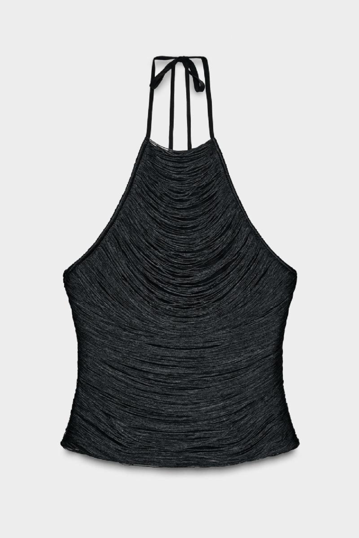 Mariara Halter Fringe Top - Black