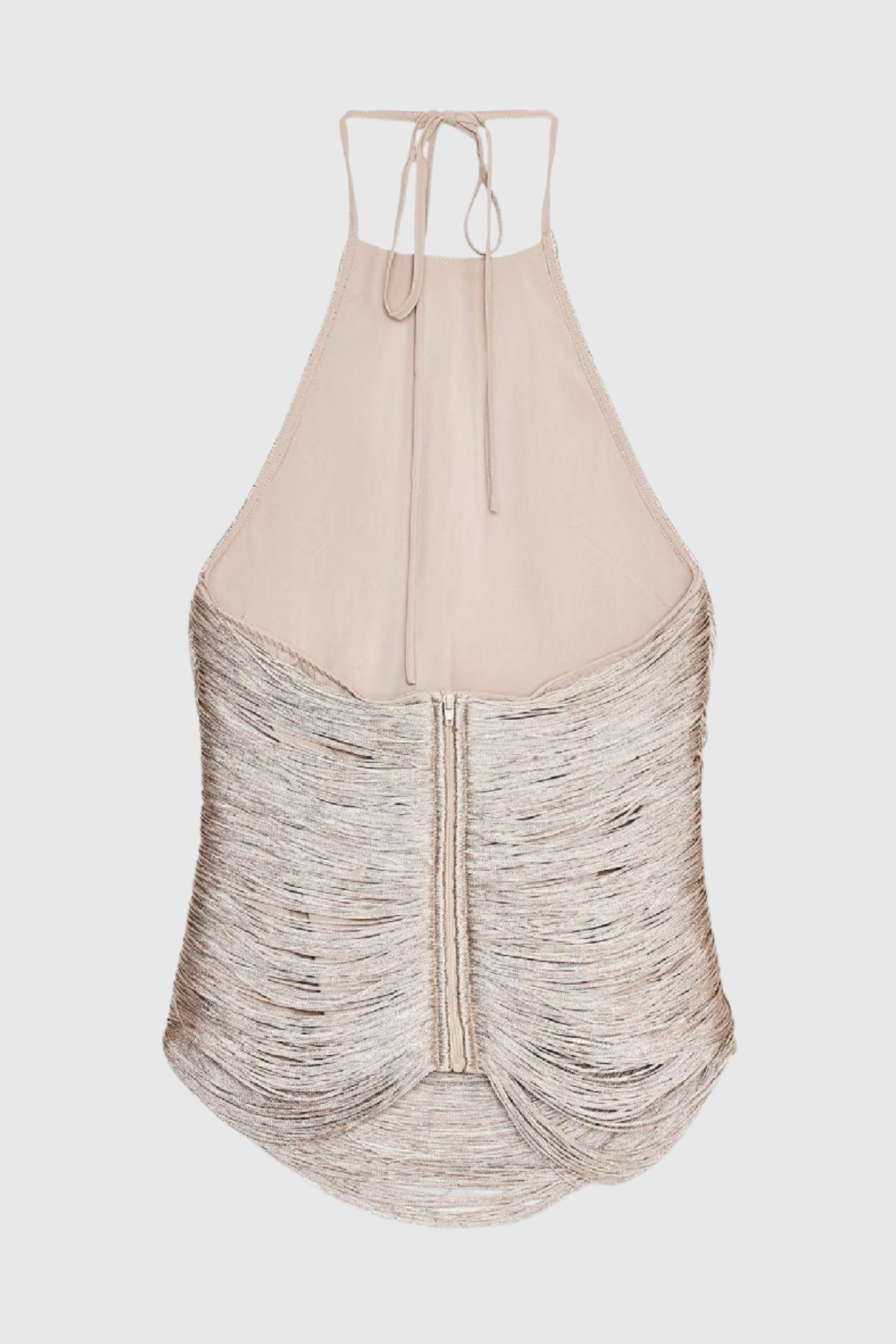 Mariara Halter Fringe Top - Gold