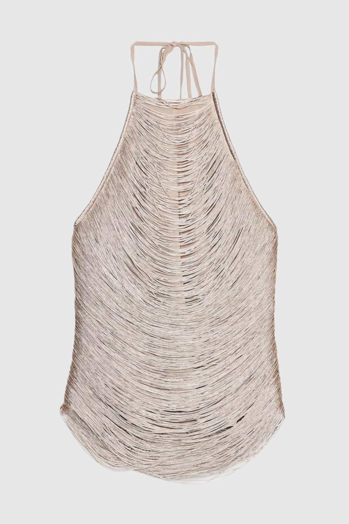 Mariara Halter Fringe Top - Gold