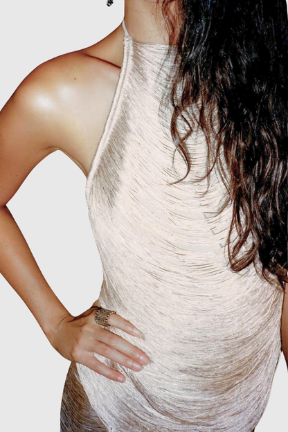 Mariara Halter Fringe Top - Gold