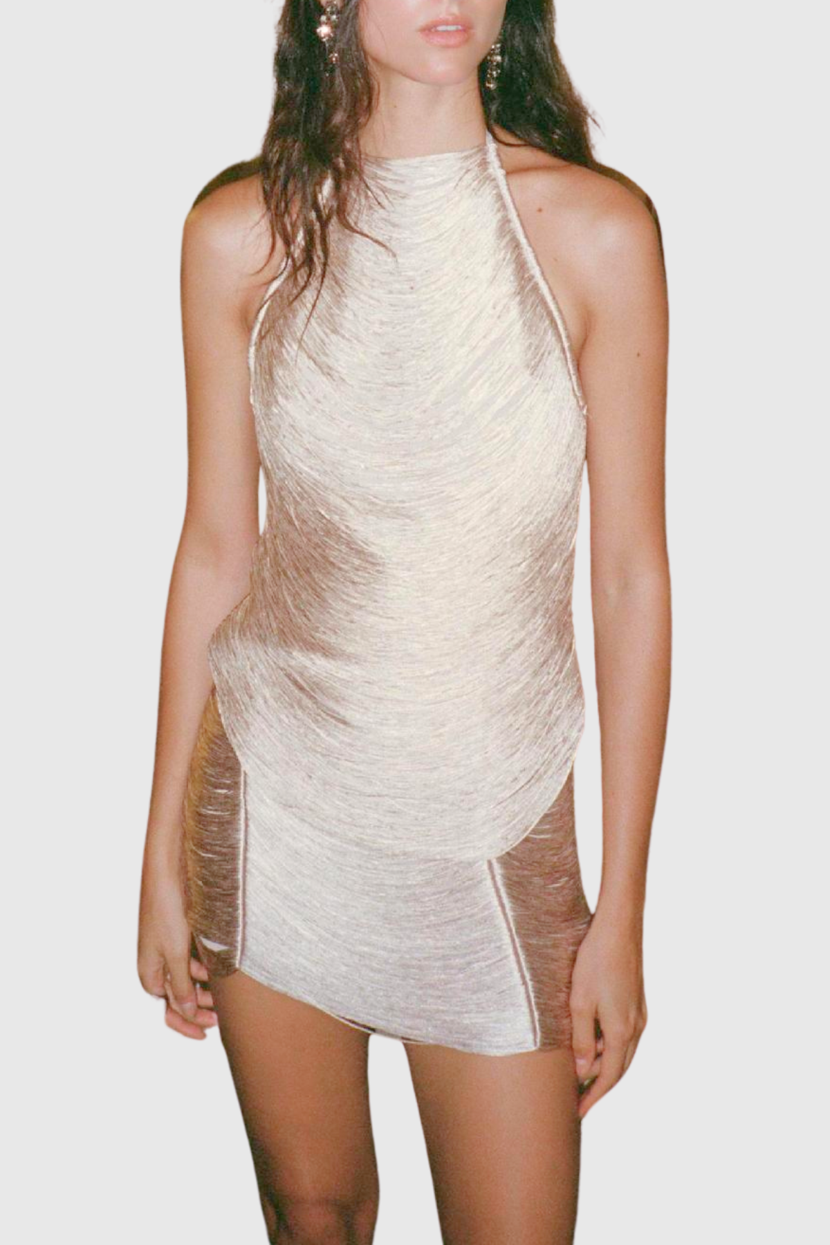 Mariara Halter Fringe Top - Gold