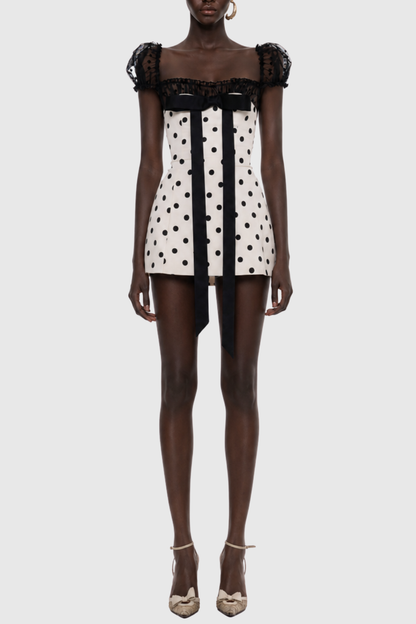 Mariella Polka Bow Mini Dress