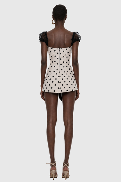 Mariella Polka Bow Mini Dress