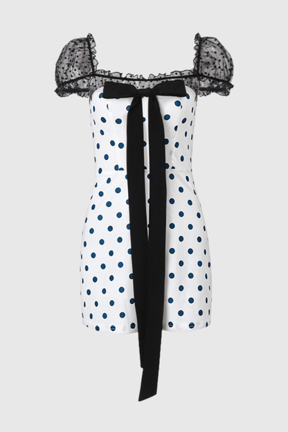 Mariella Polka Bow Mini Dress