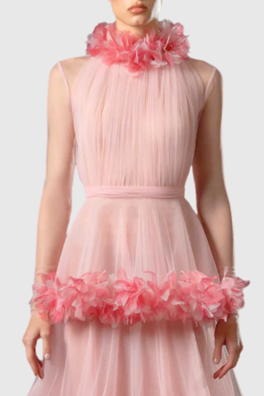 Marietta Floral Tulle Layer Maxi Dress