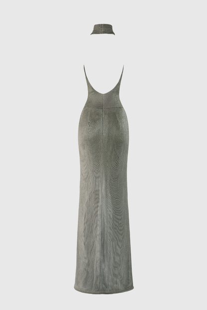 Mariso Halter Ruched Maxi Dress