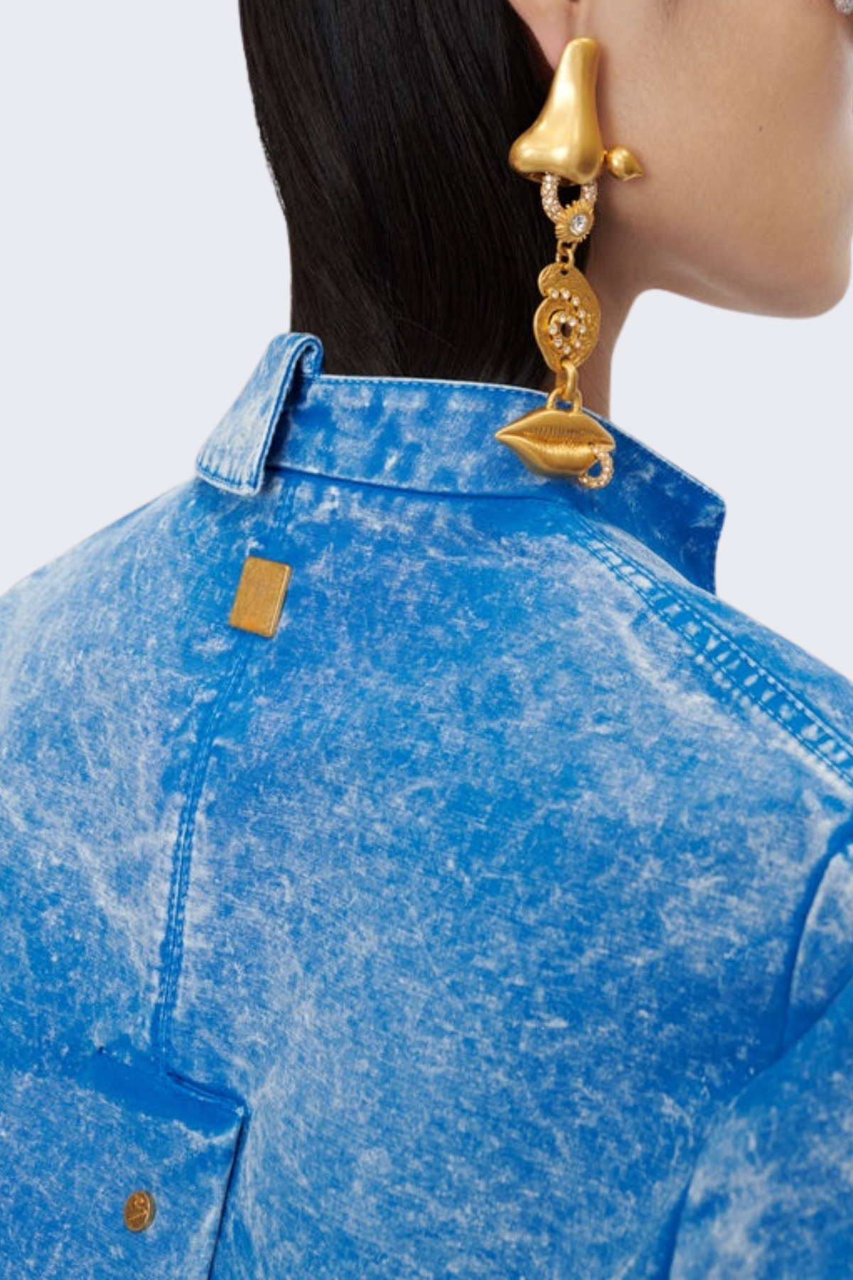 Marliz Nose Asymmetric Rhinestone Earrings