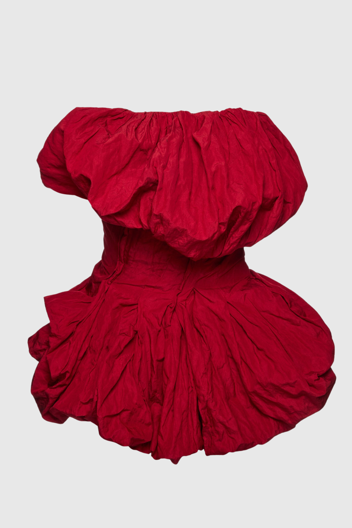 Marsali Gathered Crinkle Blouse - Red
