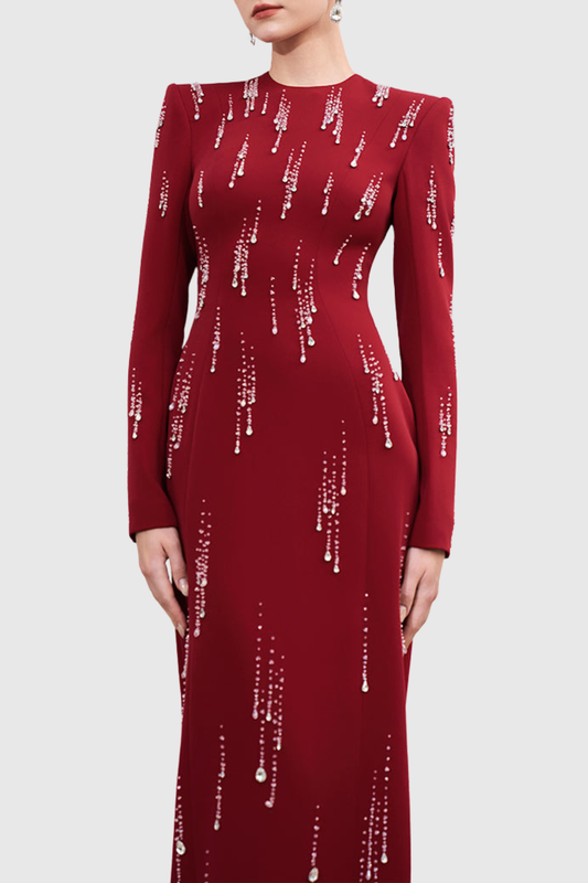 Masar Crystal-drop Embellished Maxi Dress