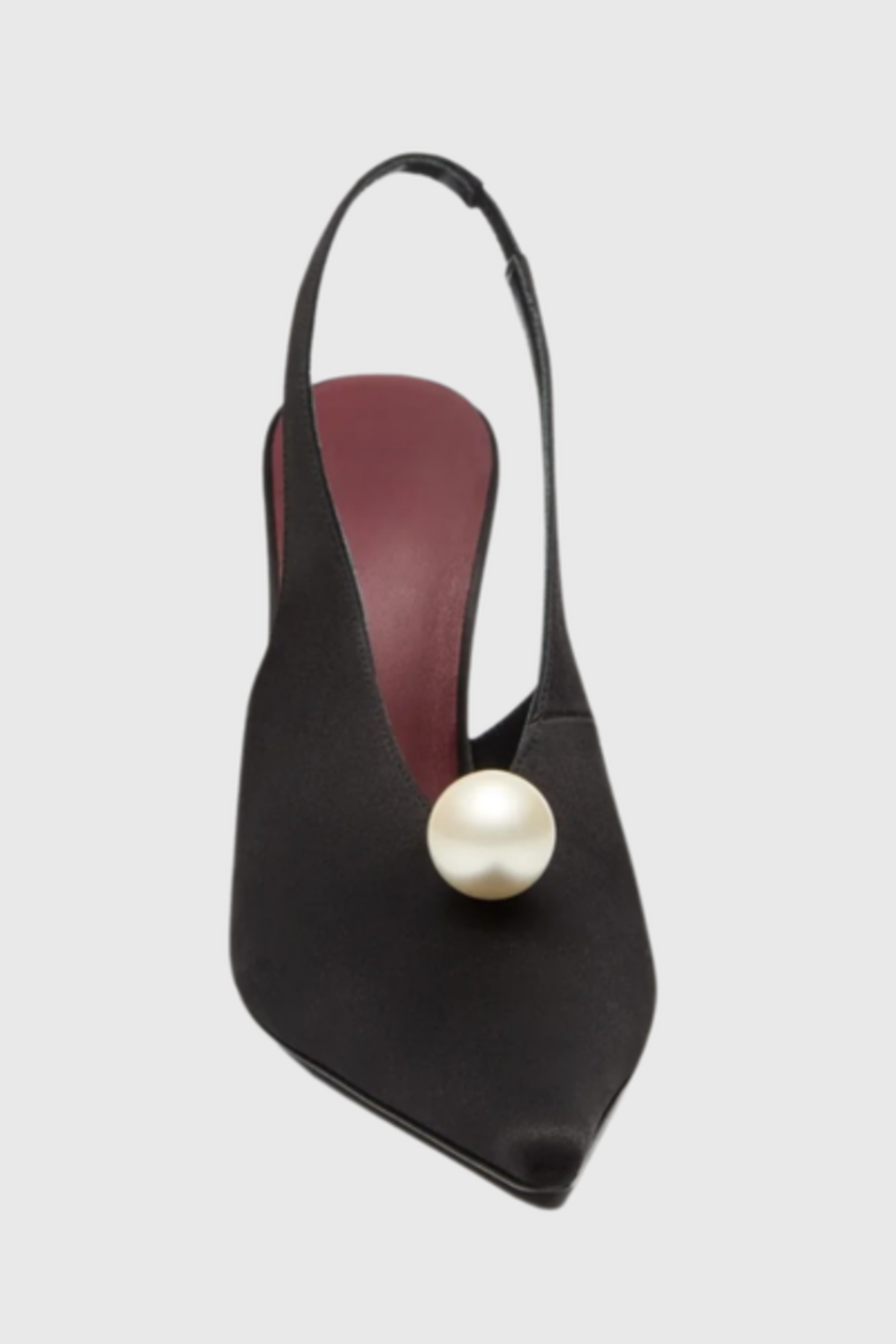 Masozi Pearl Satin Slingback Pumps - Black
