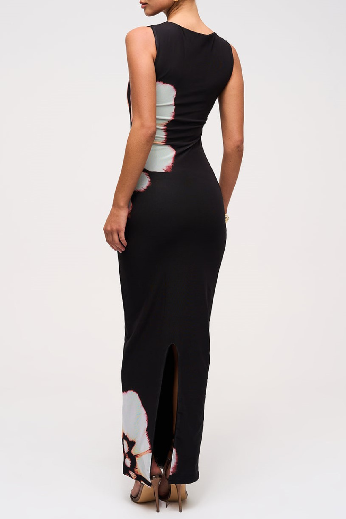 Mateo Floral Print Cutout Maxi Dress