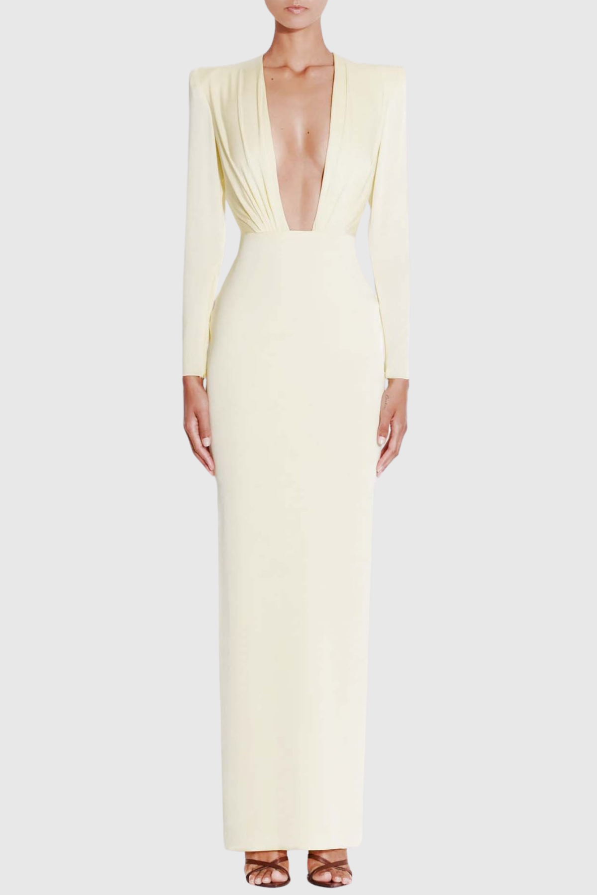 Matias Deep-V Satin Maxi Dress