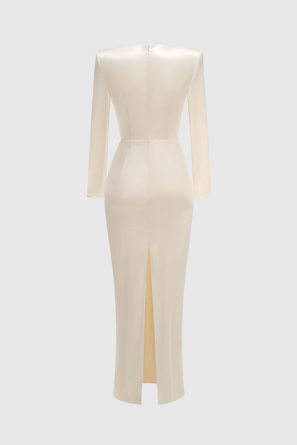 Matias Deep-V Satin Maxi Dress