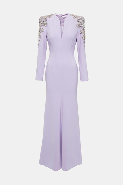 Matrsa Crystal Embellished Maxi Dress - Purple