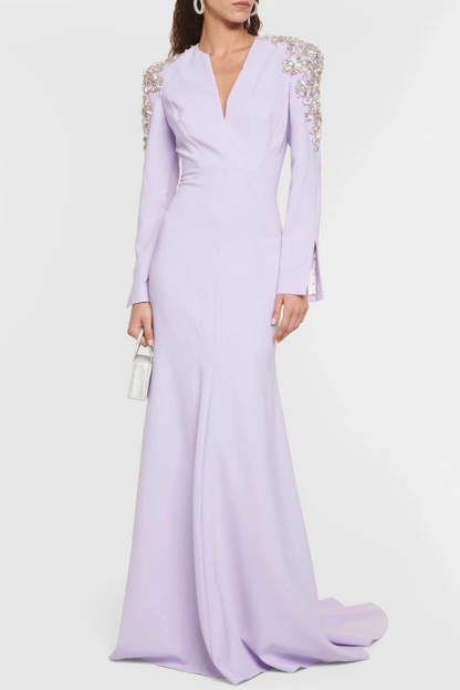 Matrsa Crystal Embellished Maxi Dress - Purple