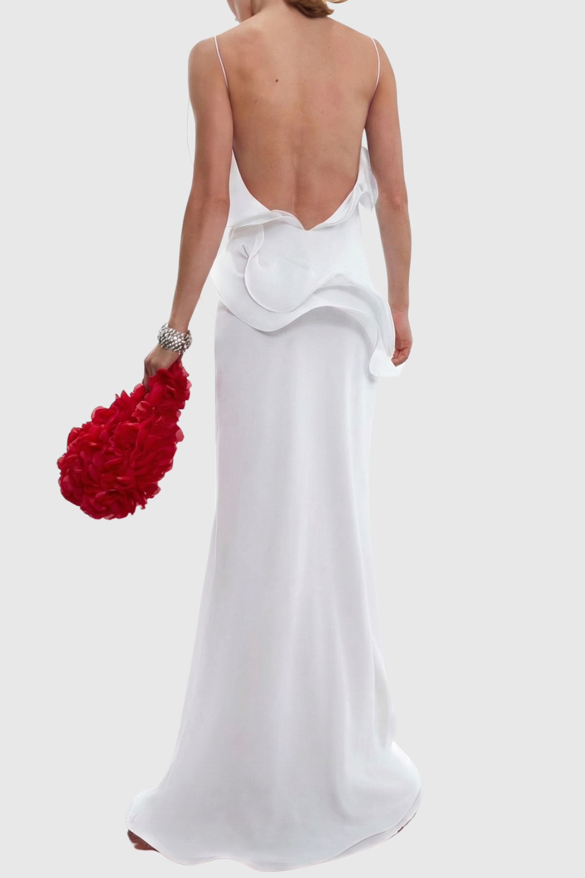 Mattea Ruffle Maxi Dress - White