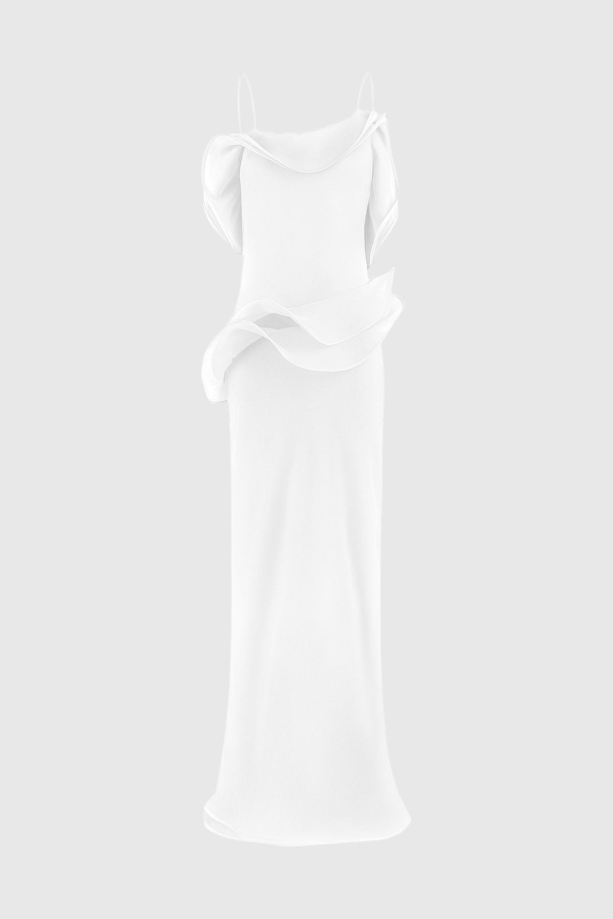 Mattea Ruffle Maxi Dress - White