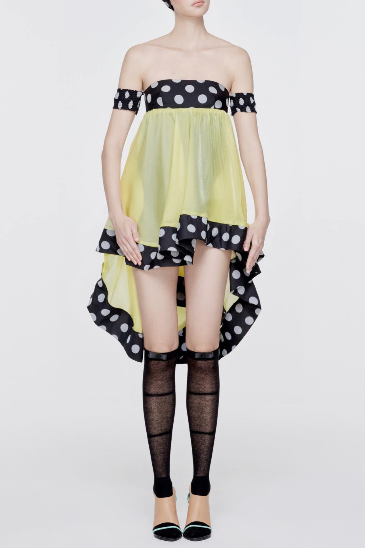 Maural Off Shoulder Polka Dot Mini Dress