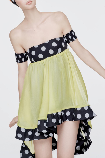 Maural Off Shoulder Polka Dot Mini Dress